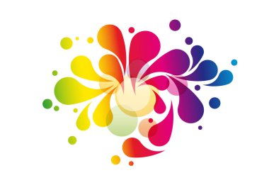 Su sıçramalarına ve kabarcıklar soyut şeklinde renkli vektör