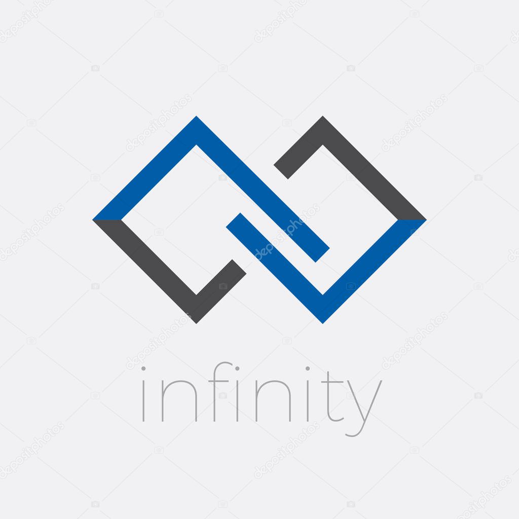 Vector logo infinite. Teamwork and union concept