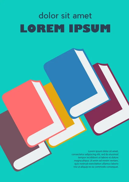 Libro y librería. Cartel vectorial, portada y volante.Simple abstra — Archivo Imágenes Vectoriales