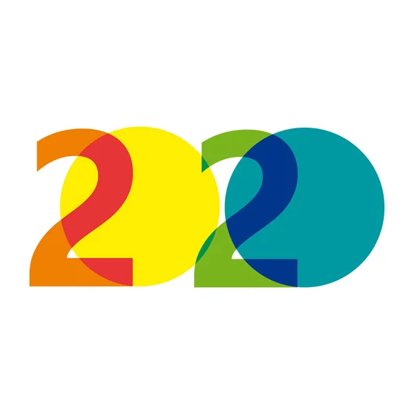 2020, bonne année. Numéro créatif vectoriel — Image vectorielle