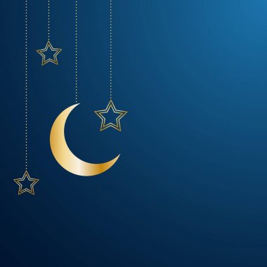 Ramazan Kareem tebrik şablon İslam hilal. Vektör illust