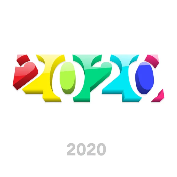 2020, šťastný nový rok. Kreativní číslo vektoru — Stockový vektor