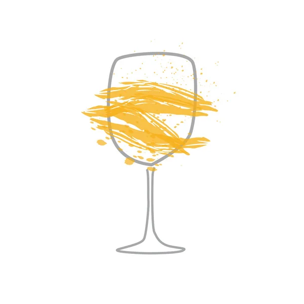 Векторний абстрактний келих вина, малюнок з лініями — стоковий вектор