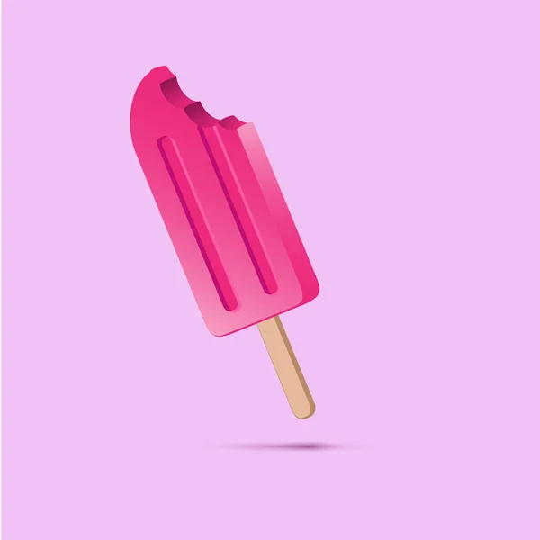 Vector abstract popsicle. Strawberry flavored ice cream. Backgro
