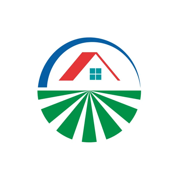 Logotipo vectorial granja y vivienda — Vector de stock