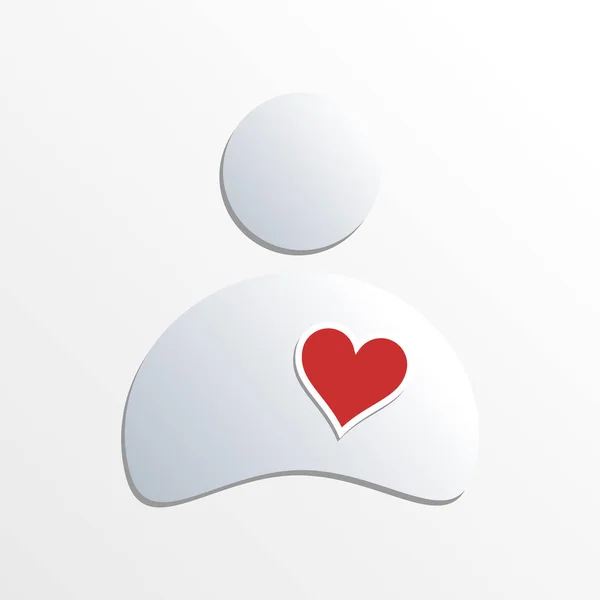 벡터 로고 심장 에 사람, 심장 전문의 또는 사랑에 빠지는, 공동 — 스톡 벡터