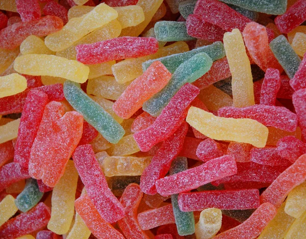 Renkli şekerli şeker, çeşitli tatlı şekerler arka plan — Stok fotoğraf