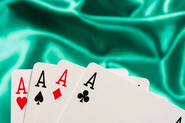 Kombinace hrací karty-Poker Casino. Čtyři esa na bla — Stock fotografie