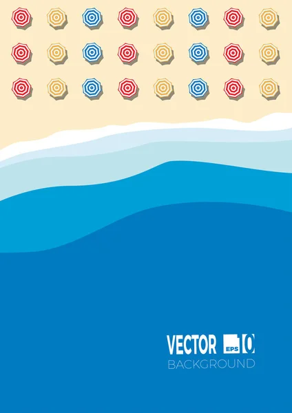 Letní koncept, vektorový podklad pro plakát. Pláž a moře s — Stockový vektor