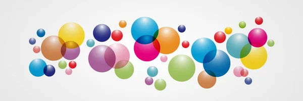 Fluyen esferas multicolores. Ilustración vectorial. Resumen de la espalda — Vector de stock