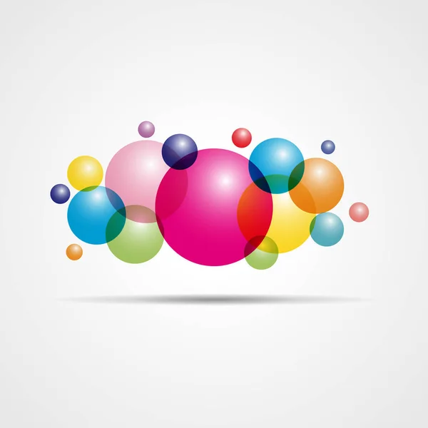 Fluyen esferas multicolores. Ilustración vectorial. Resumen de la espalda — Vector de stock