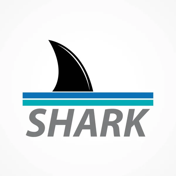Barbatana de tubarão entre as ondas. Sinal vetorial abstrato —  Vetores de Stock