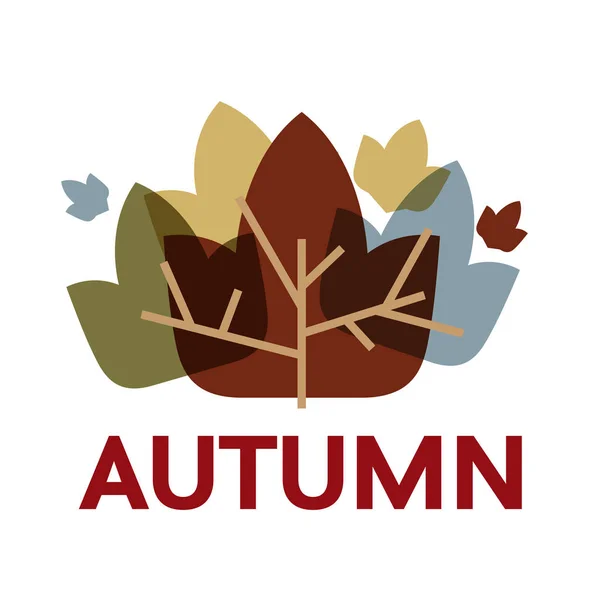 Vector dead leaves, autumn logo. Abstract dry falling leaves