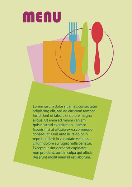 벡터 메뉴 커버. 브로셔, 플라이어 또는 데플리아를 위한 디자인 템플릿 — 스톡 벡터