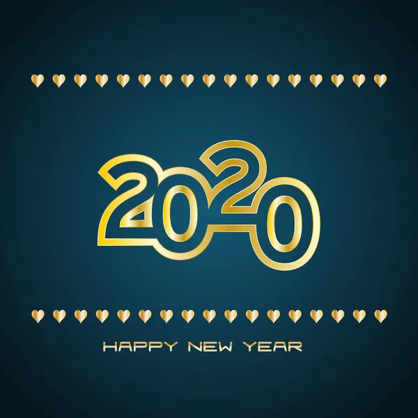 2020 Happy New Year, Background Greetings Card Design Element — Stock Vector