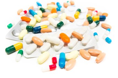 Çeşitli ilaç tıp hap, Tablet ve kapsüller ove