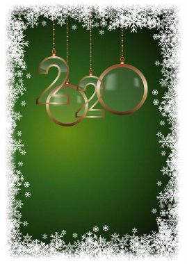 2020 Mutlu Yeni Yıl tatil tebrik, vecto ile kart kutlamak