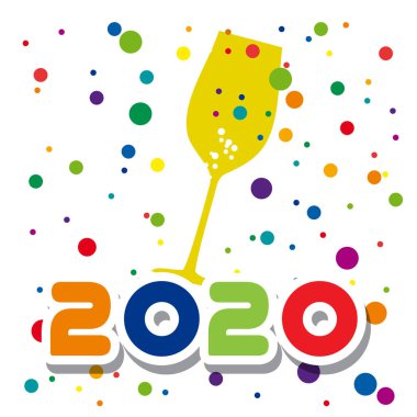 Balon ve şampanyayla yaratıcı metin 2020