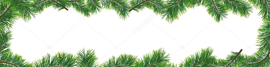 Christmas background with fir branches. Vector illustration with