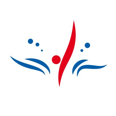 Tarzlı bir insanın sularına dal, yüzme için vektör logosu