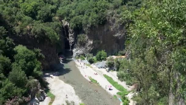 Garganta Del Río Alcántara Cerca Del Volcán Etna Sicilia Italia — Vídeos de Stock