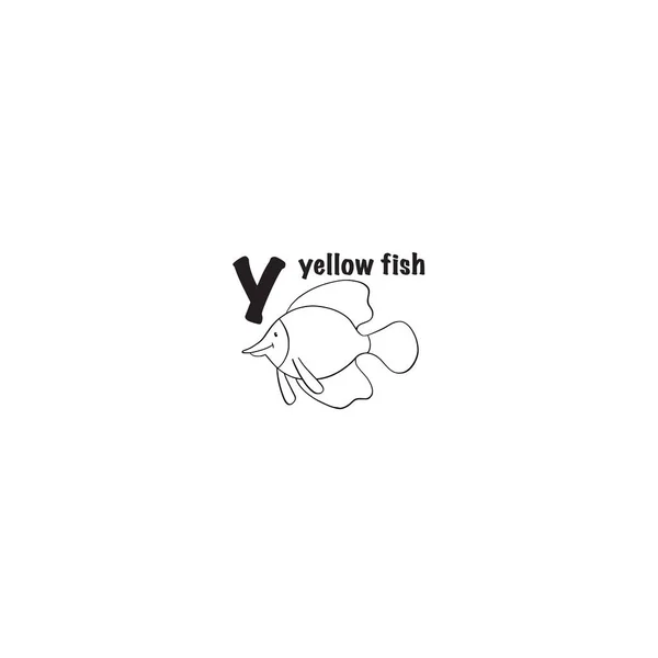 Yellow fish icon — Stock Vector
