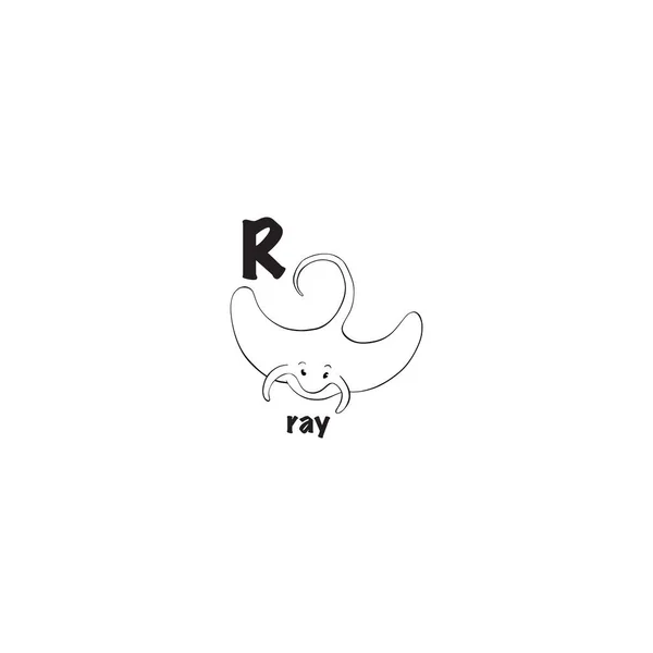 Ray coloring page — Stock Vector