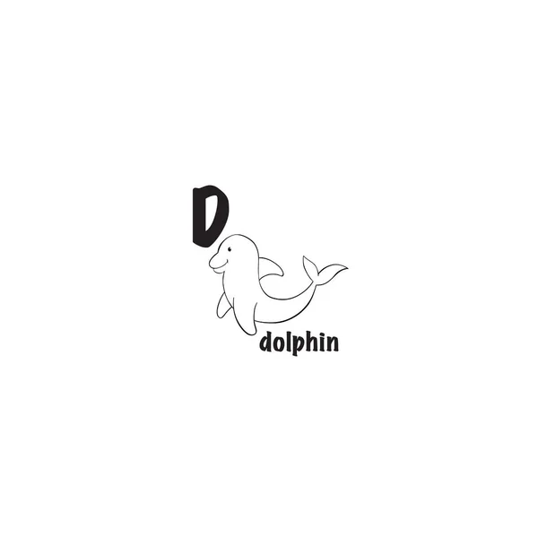 Página para colorear delfín — Vector de stock