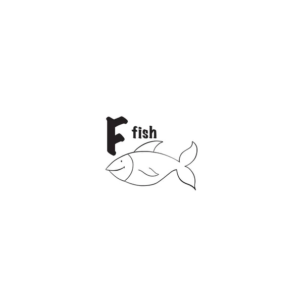 Balık boyama sayfası — Stok Vektör