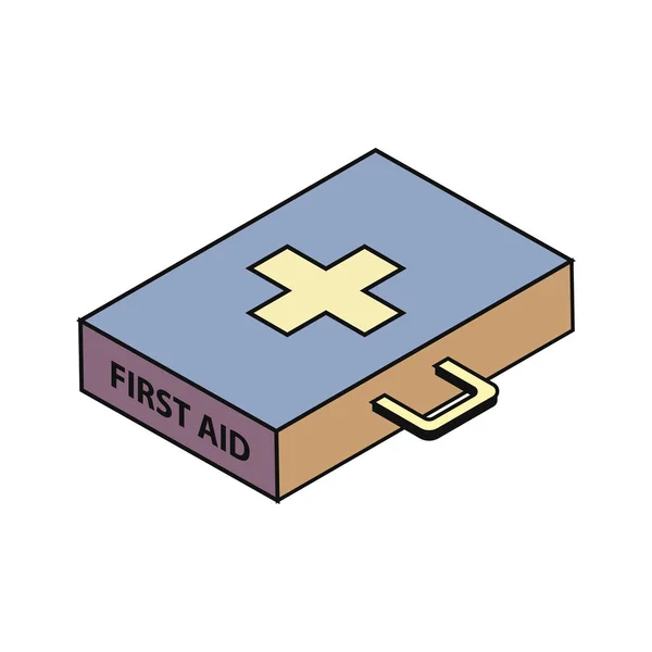 Icono de isometría de primeros auxilios aislado sobre fondo blanco — Vector de stock