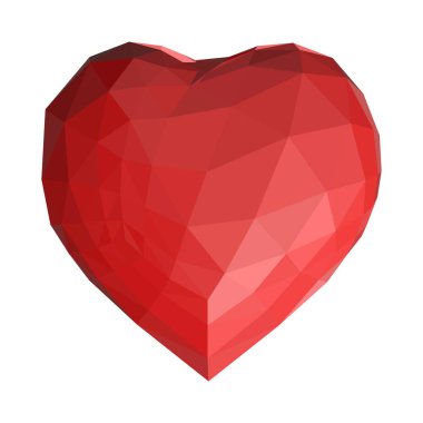 Geometrik poligonal kalp.