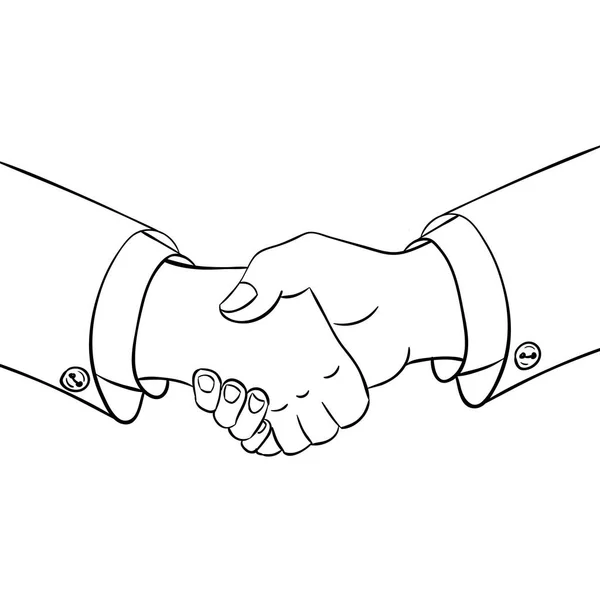 Partneship. Skiss handslag — Stock vektor