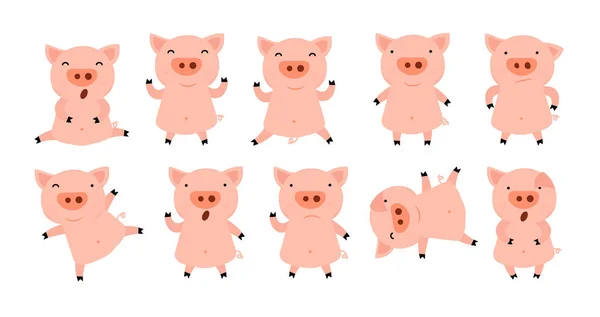 Колекція маленьких свиней . — стоковий вектор