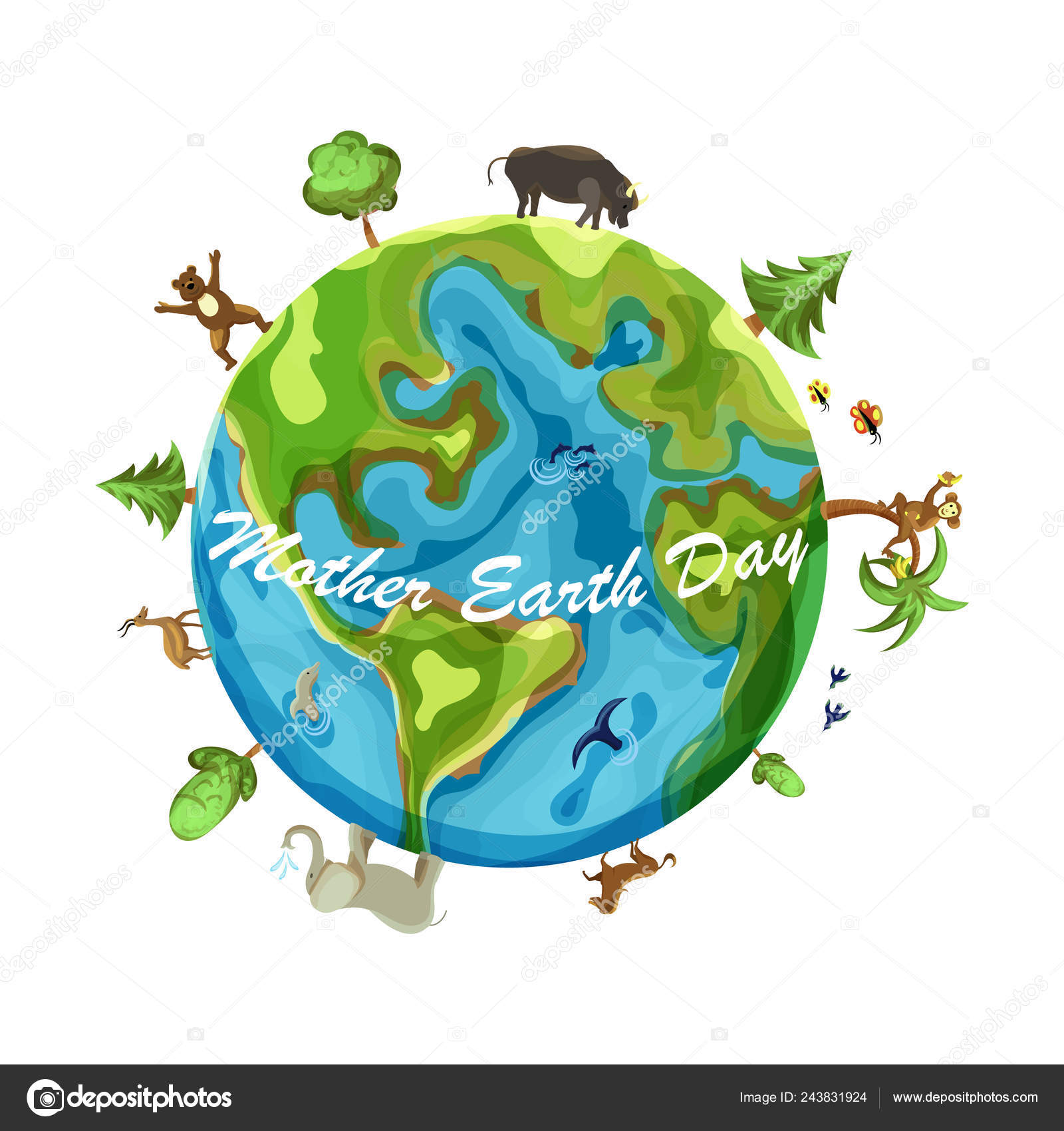 Mother earth day cartoon Earth Illustration on white background Stock Vector Image by ©GennadiiKorchuganov #243831924 Mother earth day cartoon Earth Illustration on white background Stock Vector Image by ©GennadiiKorchuganov #243831924