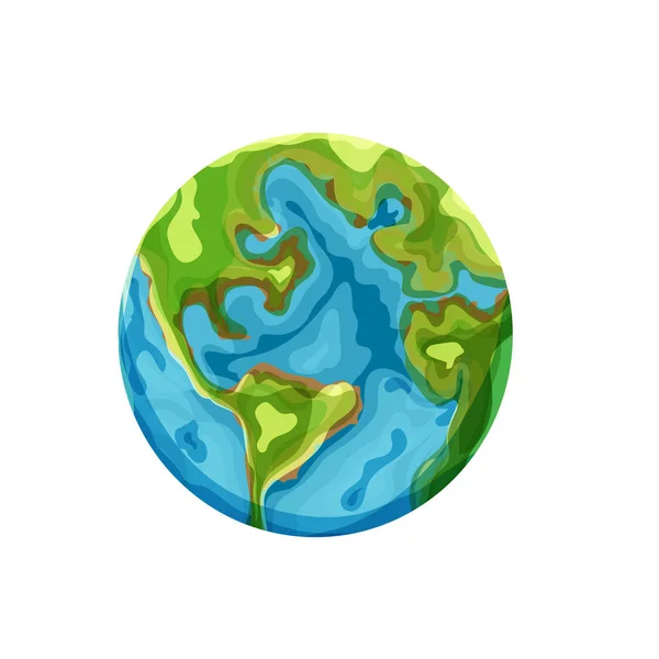 Karikatur Erde. Vektor Clip Art Illustration auf weißem Hintergrund — Stockvektor