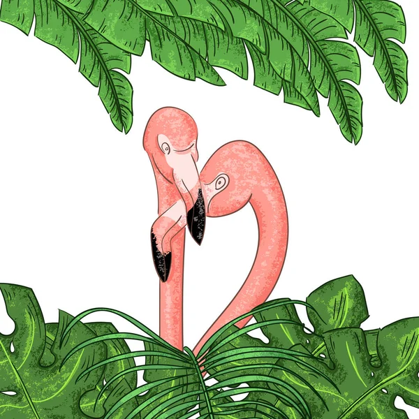 Modelo de moldura de borda exótica tropical com palmeira verde brilhante da selva — Vetor de Stock
