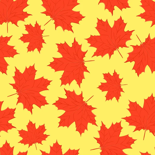 Motif sans couture des feuilles d'automne des arbres et le chêne et l'érable — Image vectorielle