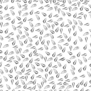 Dikişsiz vektör ayçiçeği tohumu deseni. Kroki ayçiçeği tohumu.
