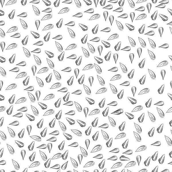 Patrón de semillas de girasol vector sin costura. Sketch semillas de girasol . — Archivo Imágenes Vectoriales