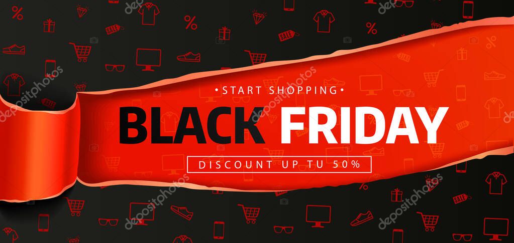Black friday sale. banner, poster, logo. Sale background