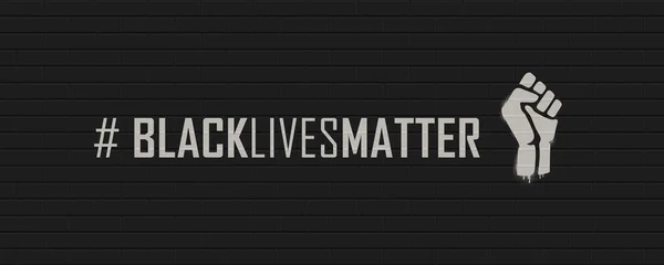 Black Lives Matter Hashtag na ścianie z cegły. Ilustracja wektora EPS10 — Wektor stockowy