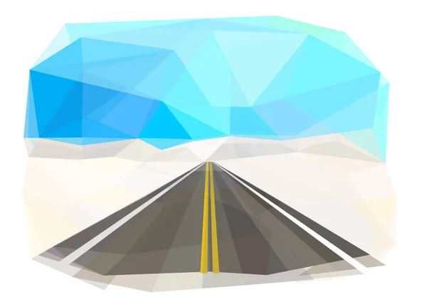Route Montagne Hiver Illustration Vectorielle — Image vectorielle
