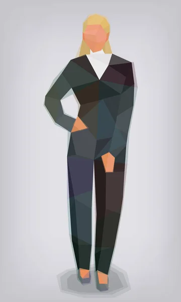 Frau Schwarzen Anzug Business Facetten Styling Vektor Illustration — Stockvektor