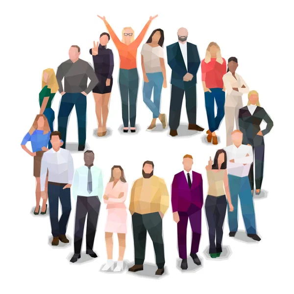 Les Gens Dans Cercle Communication Salutation Illustration Vectorielle — Image vectorielle