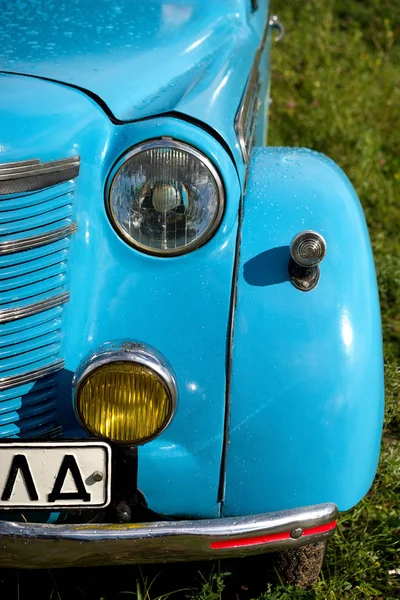 Old soviet car, blue moskvich