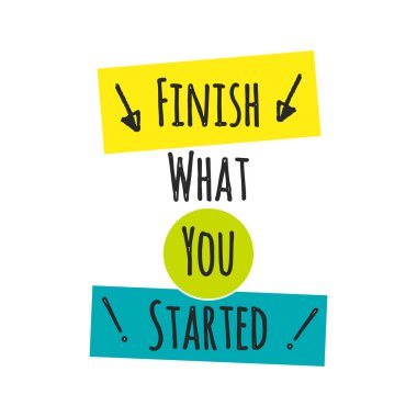 Kart yazı ile başladığını bitirmek. Vektör çizim