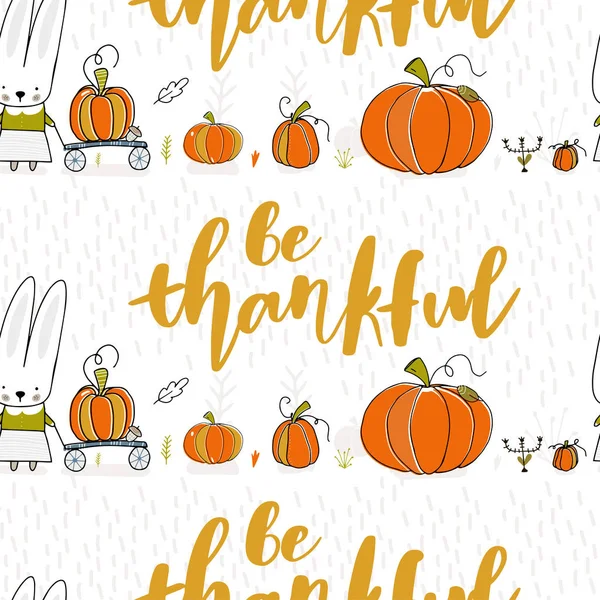 Να είμαστε ευγνώμονες. Μοτίβο ημέρα των ευχαριστιών. Χωρίς ραφή πρότυπο διάνυσμα — Διανυσματικό Αρχείο