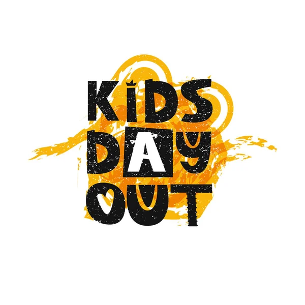 Kids day out lettering. Cute kids poster — Stock Vector