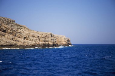 Sahil yakınındaki Gramvousa Adası, Crete, Yunanistan