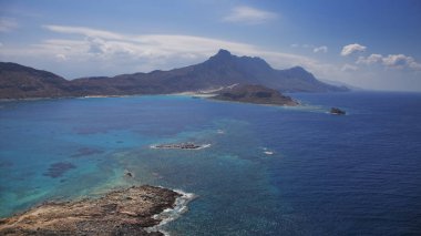 Balos lagün ve Gramvousa Adası, Krete, Yunanistan 